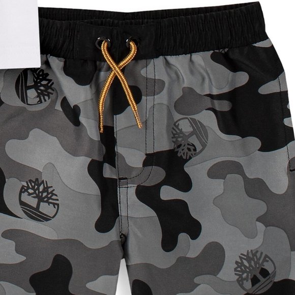 NEW Timberland Kid Toddler Swim Trunks & Muscle Tee Tank Black Gray Camo Set - Picture 3 of 3